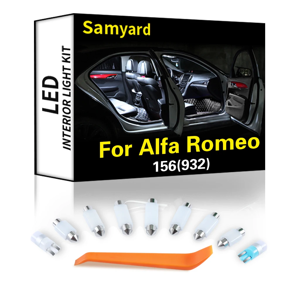 

Ceramics 10Pcs Interior LED For Alfa Romeo 156 (932) 1998-2005 Canbus Vehicle Bulb Indoor Dome Map Reading Light Auto Lamp Kit