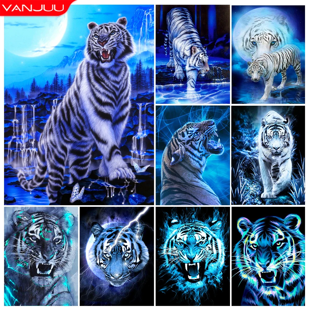 Animal Diamond Painting Tiger 5D Full Square/Round Diamond Mosaic Diamond  Art Animal Cross Stitch Picture DIY Home Decor Gift