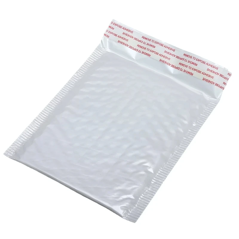 Hysen Branco Amortecido Mailing Bags, Poly Mailer Bubble Bag, Adequado para Mailing Business, Postzakken, 50 Peças, Atacado