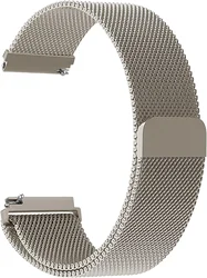 Sleek Milanese Metal Loop Watch Strap, Adjustable 20mm/22mm Band for 20mm watch band (Vintage Gold)