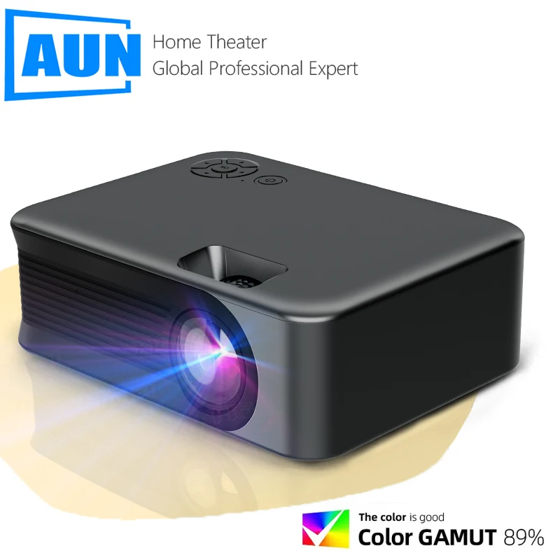 portable projector AUN Portable Projector Mini A30 Upgrade Home Theater 4K Video Play Via HD Port Smart Tv Screens Cinema Beam Laser 3D