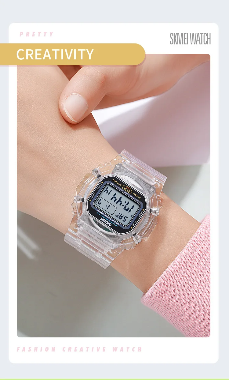 SKMEI 1999 Waterdicht Elektron Horloge Heren Dames Sport Countdown Stopwatch Digitale Horloges Heren Meisjes Klok Reloj Mujer 1622 1629_voghion.com