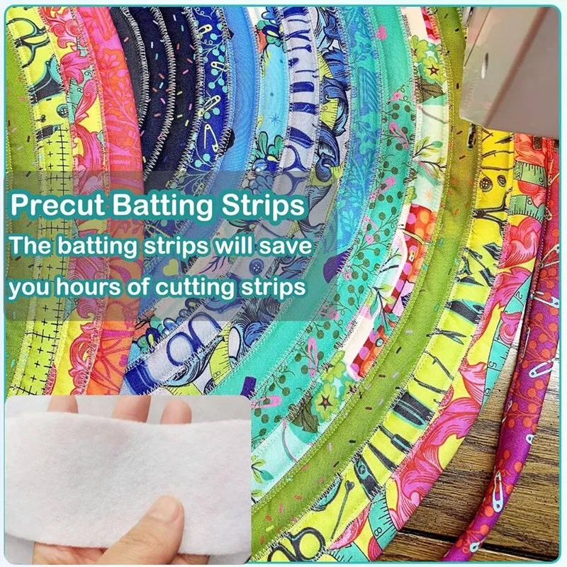 2Roll Jelly Roll Batting Strip 2 1/4In Cotton Blend Fleece Batting On A Roll Total 70Yard For Jelly Roll Rugs,Throw Rugs 5