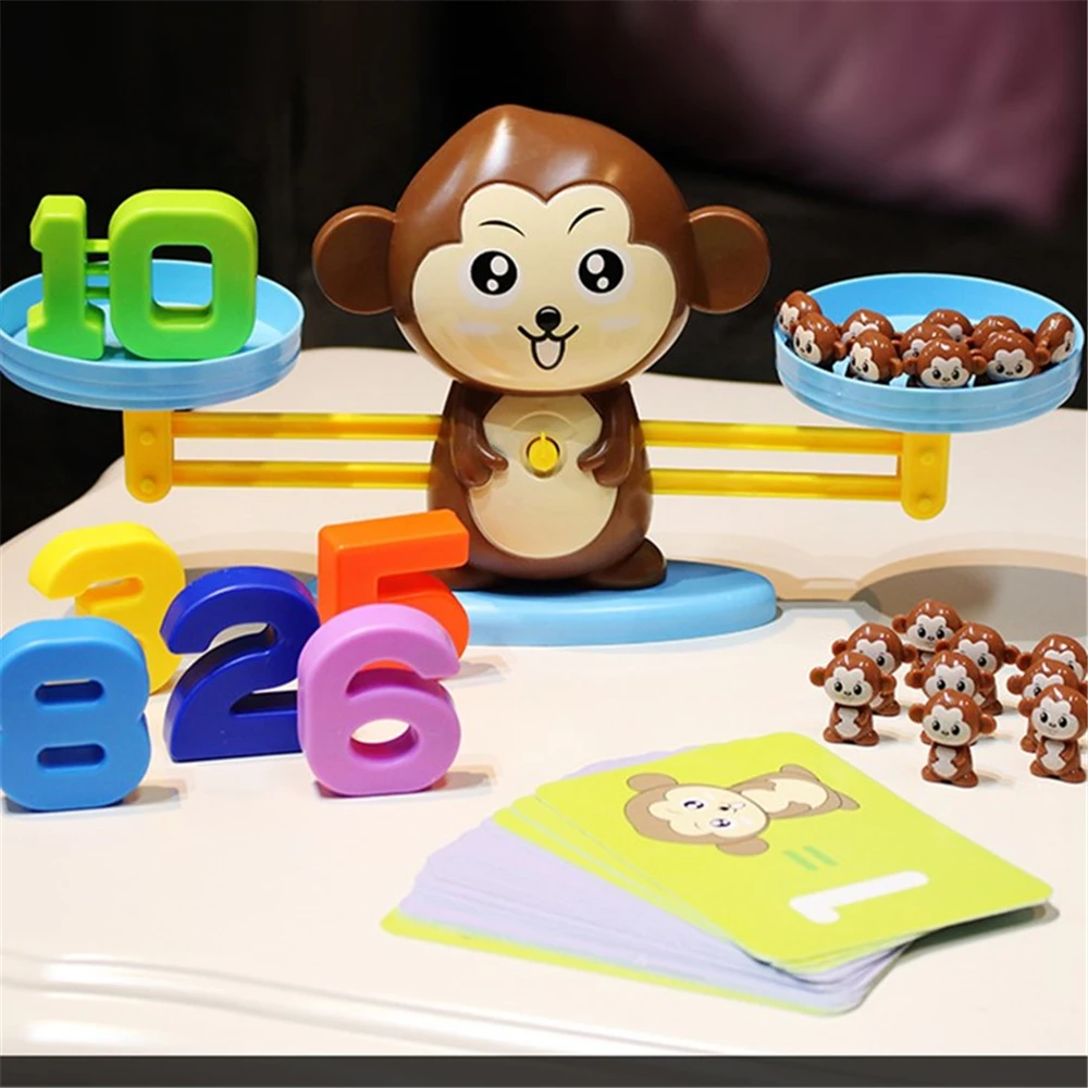 Educational Math Toy Smart Monkey Balance Scale Kids Toy Digital Number Board Game Educational Learning Toys Teaching Material
