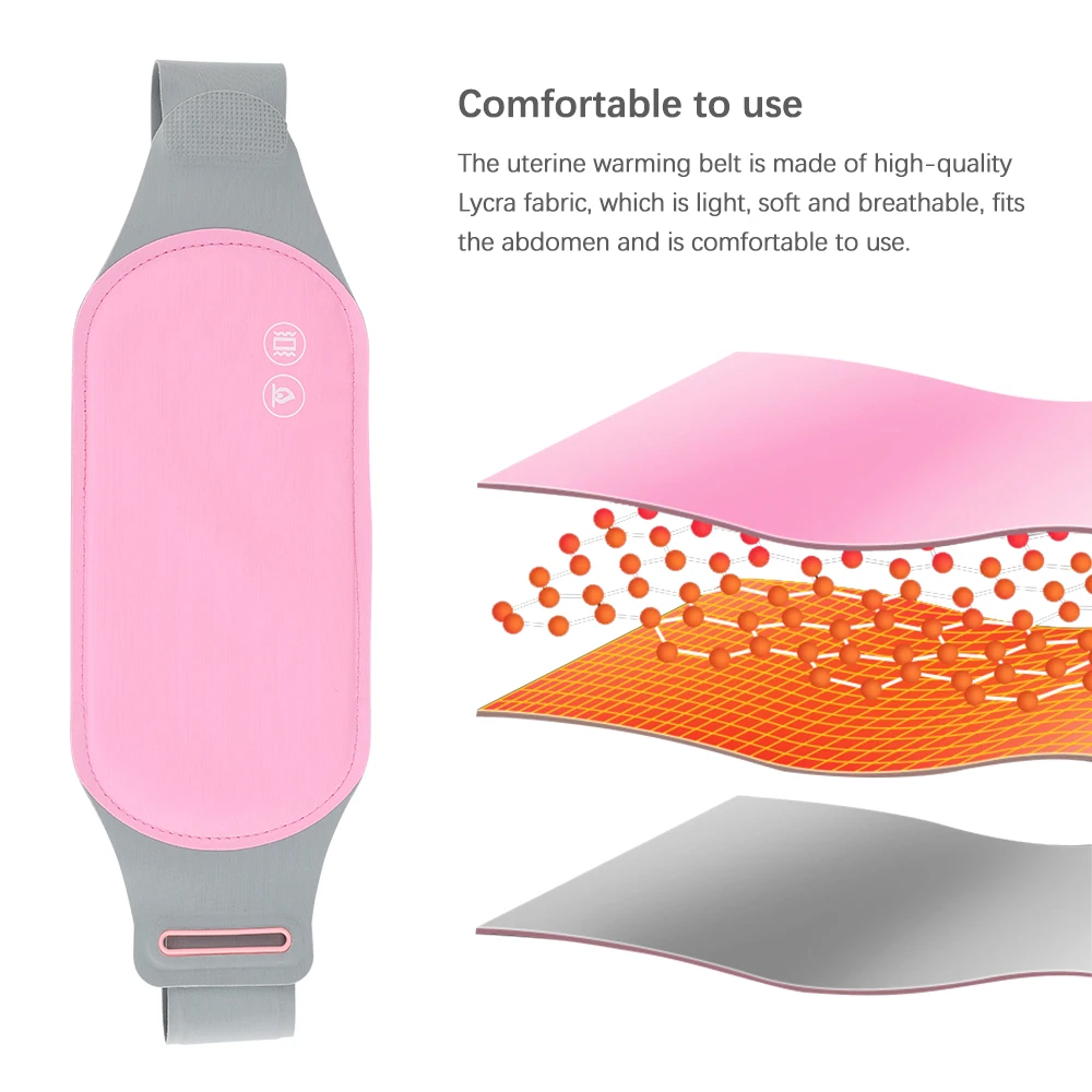 Pink Lycra Menstrual Heating Pad Abdominal Massager
