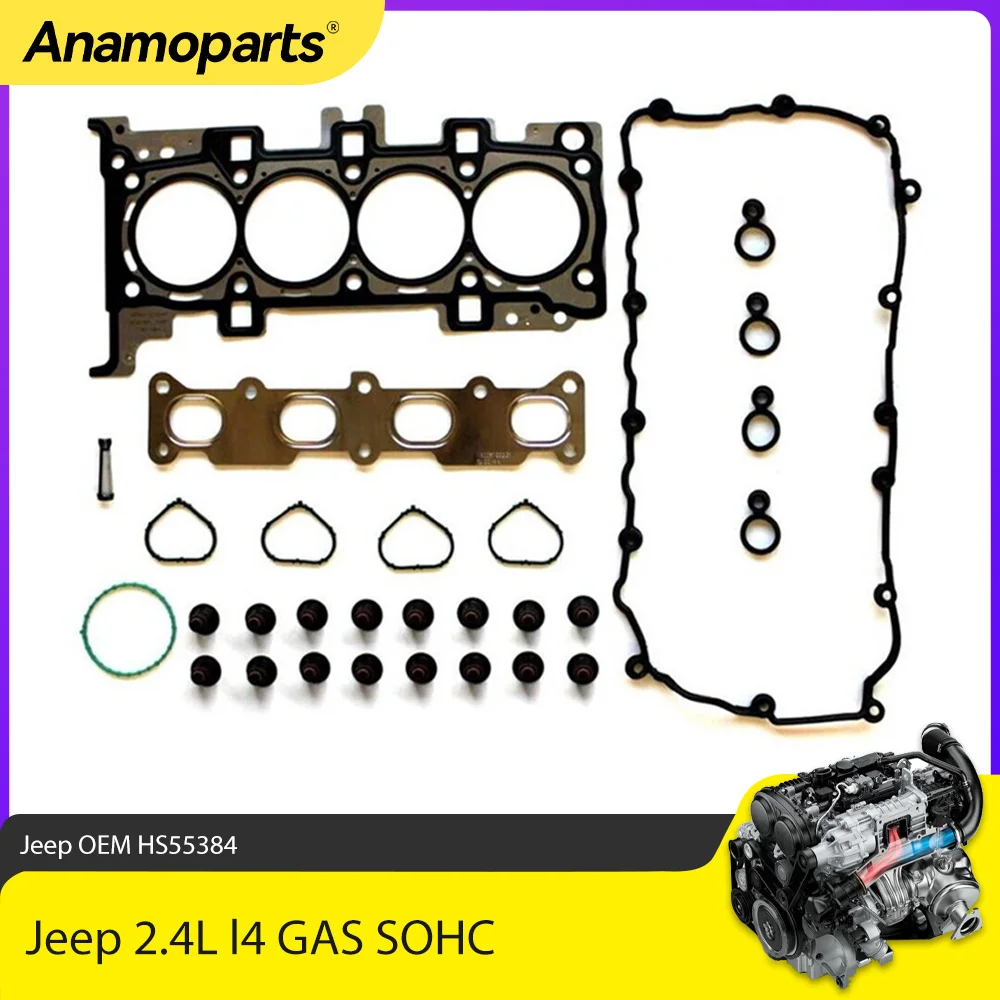 Engine Cylinder Head Gasket Set Fit 2.4 L For Jeep Ram Dodge Chrysler Fiat 2.4L l4 GAS SOHC 2013- HS55384