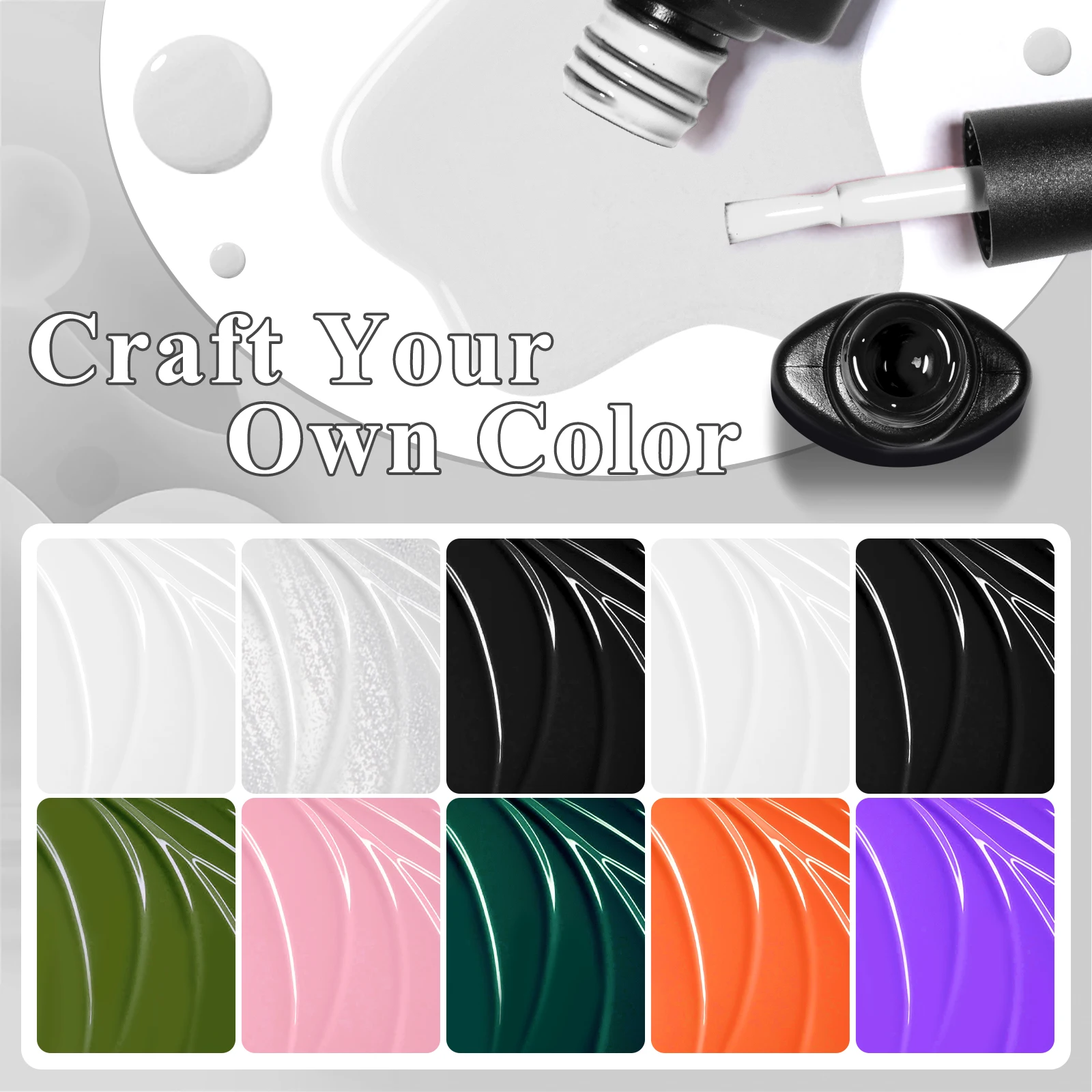 12PCS/SET Crackle Nail Polish Gel Set Green Cracking Nail Lacquer Quick Dry Gel Hybrid With Base Top Coat  Manicure Varnish Kit 4