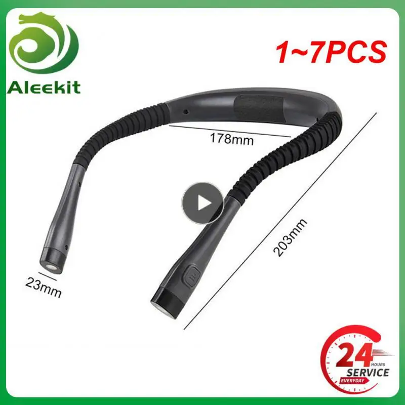 

1~7PCS Neck Reading Light Flexible USB Rechargeable Book Lights 3 Colors Brightness Stepless Dimming Camping Lamp Flashlight