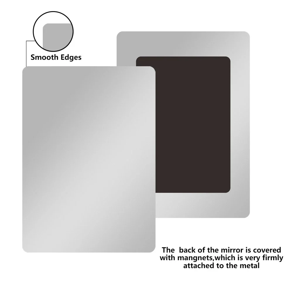 5x7in Rectangle Magnetic Locker Mirror Portable for School Bathroom Cabinet Refrigerator Acrylic Tile