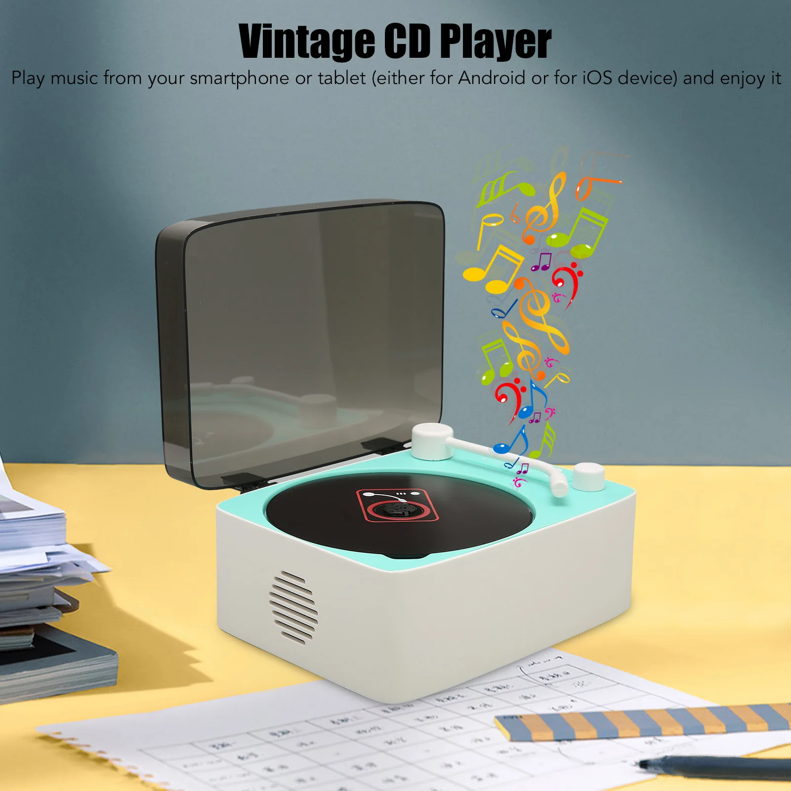CD Player CD Music Player Mini Multifunctional Vintage Speaker Music for Home