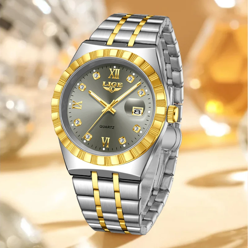 LIGE Women's Luxury Quartz Chronograph Waterproof Luminous Watch