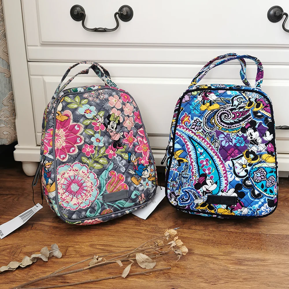 VB New Pattern Pure Cotton Lunch Bag Inner Waterproof Travel Picnic Bag Printed Lightweight Student Meal