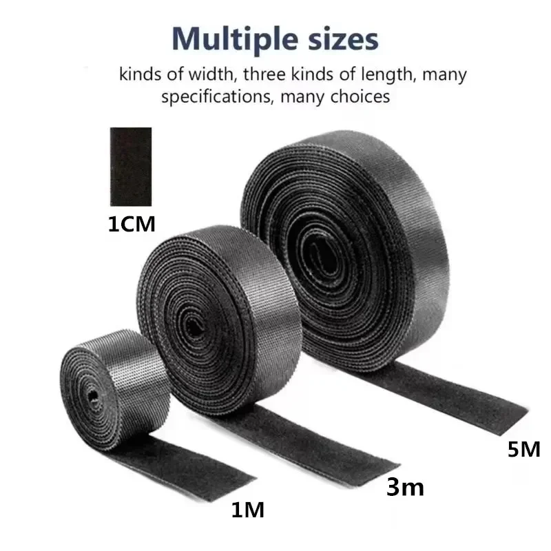1/5M Cable Manager Data Cable Storage Artifact Velcro Reusable Cable Tie Nylon Free Cut Desk Wire Organizer Cable Binding Tape 6