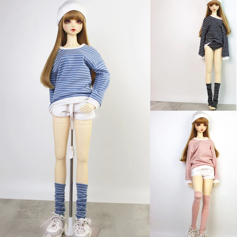

D04-B117 children handmade toy 1/3 BJD Doll clothes Striped sweater leg cover 1pcs