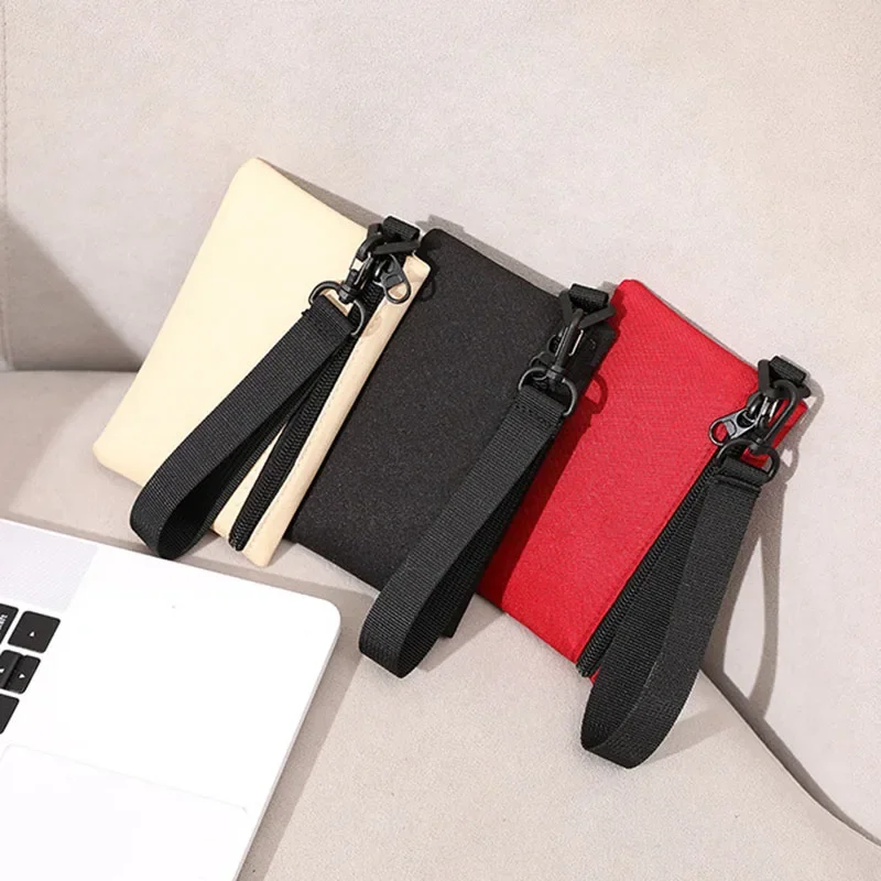 Korean Style Wristlet Wallet - Ultra Lightweight Cash Pouch Key Holder with Wrist Strap (6 Colors) - Minimalist Daily Carry