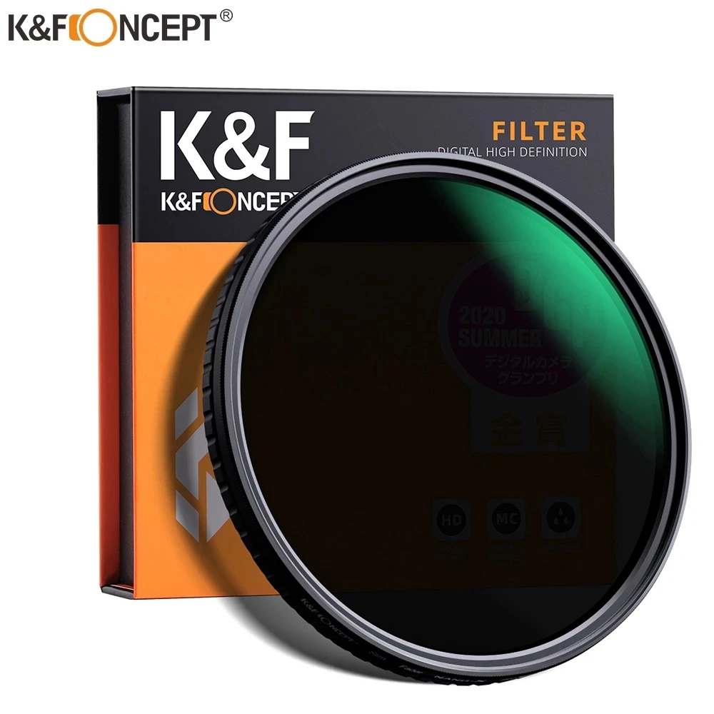 

K&F Concept ND8-ND128 Variable ND Filter 49mm 52mm 58mm 62mm 67mm 72mm 77mm 82mm NO X Spot Fade Neutral Densityr Camera Lens