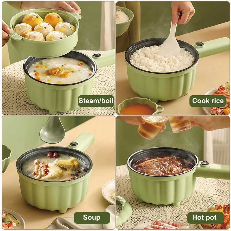 2L Smart Electric Pot Multifunctional Electric Cooking Pot Non-stick Frying Pan Dormitory Electric Hot Pot One-button Operation 3
