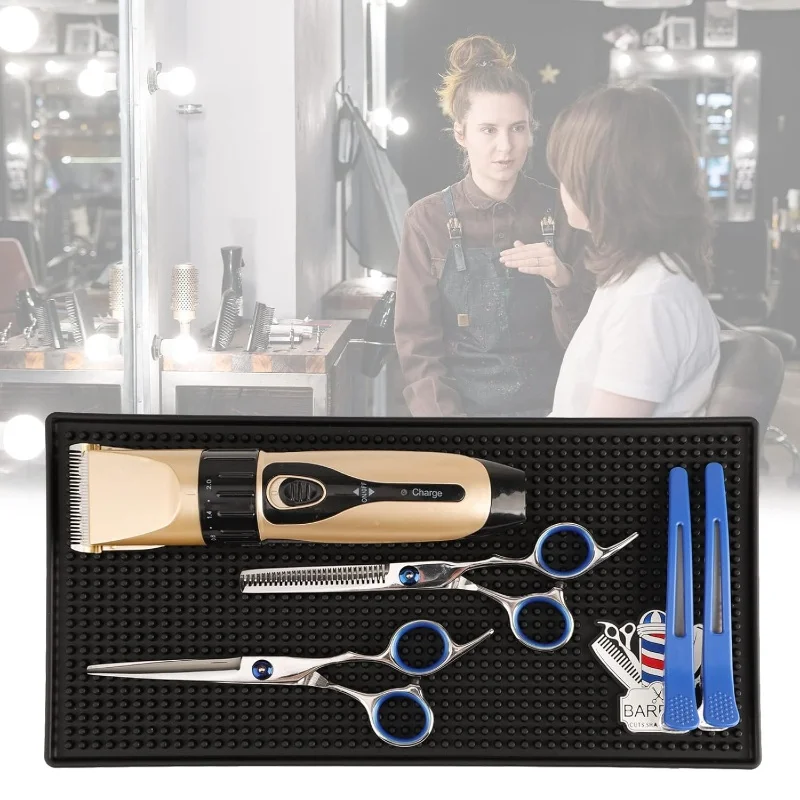 Salon Barber Mat Nonslip Barbershop Counter Mat PVC Flexible Thick Table Organizer Pad for Scissors Accessory Supp
