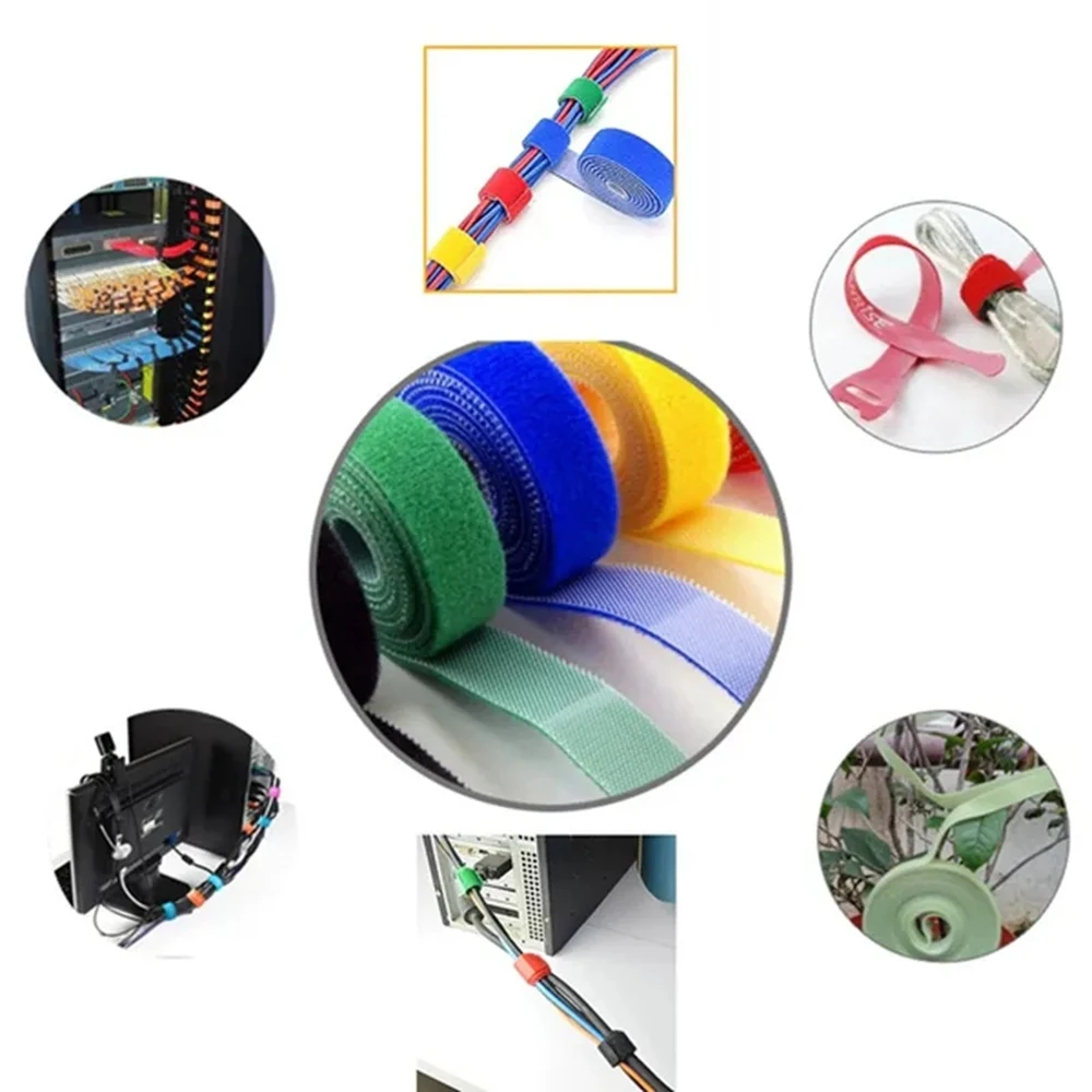 1.5 Meter/Roll Nylon Cable Ties Power Wire Loop Tape Multifunction Nylon Straps Fastener Reusable Self Adhesive Tape