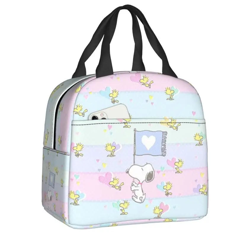 thumbnail image 1 of Bolsas térmicas para el almuerzo con diseño de Charlie Brown y hojas rastrilladas de Peanuts personalizadas, contenedor para el almuerzo para el trabajo, la escuela, viajes, caja de almacenamiento de, 1 of 5