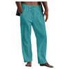 Men's Casual Trousers Home Pants 2023 New Man Cotton Linen Large Size white Straight trousers Solid Beach black Fitness Pants 2
