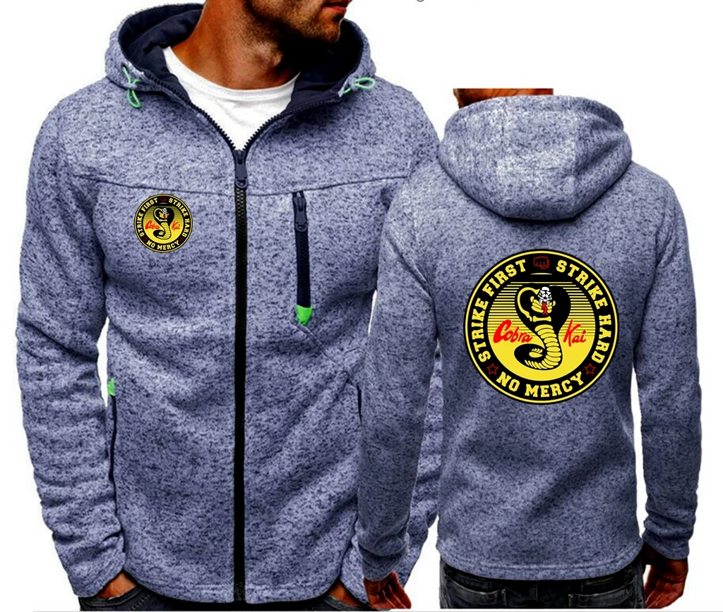 Cobra Kai 3D Spring Men's Jackets Coats Men's Hooded Zip Coat Sweatshirt and Hoodies Women Zipper Sweatshirts Girls Hoody Hood