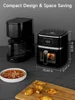 Air Fryer Oven 5.28 Qt,7-in-1 Digital Display Compact Cooker with Easy View Windows,Space-saving,non-stick pan 4