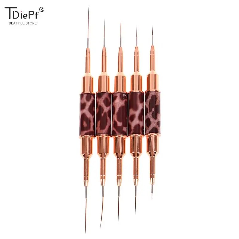 Leopard Print Nail Art Brushes Double Head Nail Art Liner Brush Striping Drawing Painting Nail Design Brushes Elongated Details 3