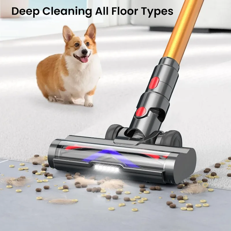 Cordless Vacuum Cleaner, 45Kpa/550W Vacuum Cleaners for Home with Touch Display,Up to 50 Mins Runtime,1.5L Dust Cup 6