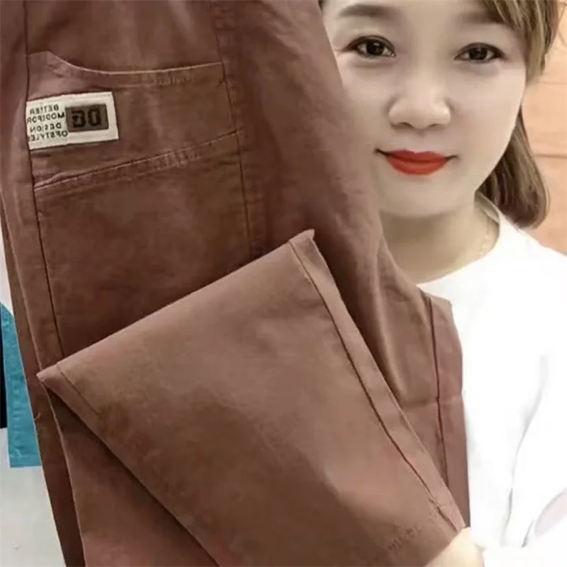 Spring Summer Women's Harem Pants High Waist Straight Casual All-match Pants Women Fashion Loose Cotton linen Trousers Female