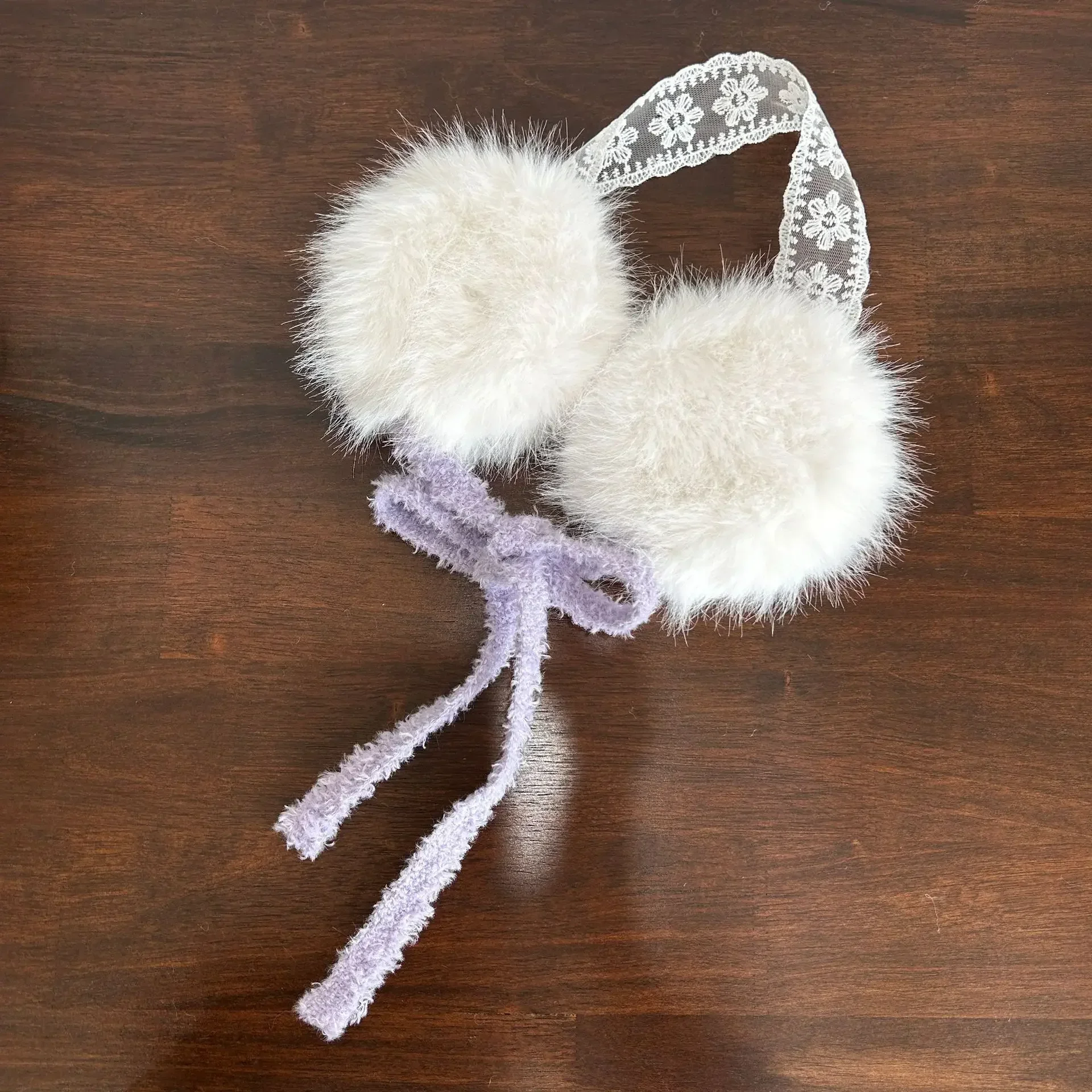 Warm Earmuffs Lace Bow Earmuffs Winter Warm Thickened Women Kawaii Japanese JK Tape Ear Protection hairband Cycling Earbags Y2k Accessories