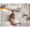Bed Frame with 4 Storage Drawers, Upholstered Bed Frame and headboard with 2-Tier Shelves,Mattress Foundation with Wooden 6