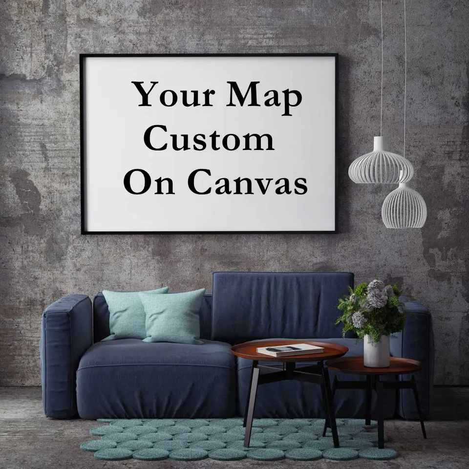 Map Accept Any Kinds Of Map Canvas Painting Decorative Poster Living Room Home Decoration School Supplies