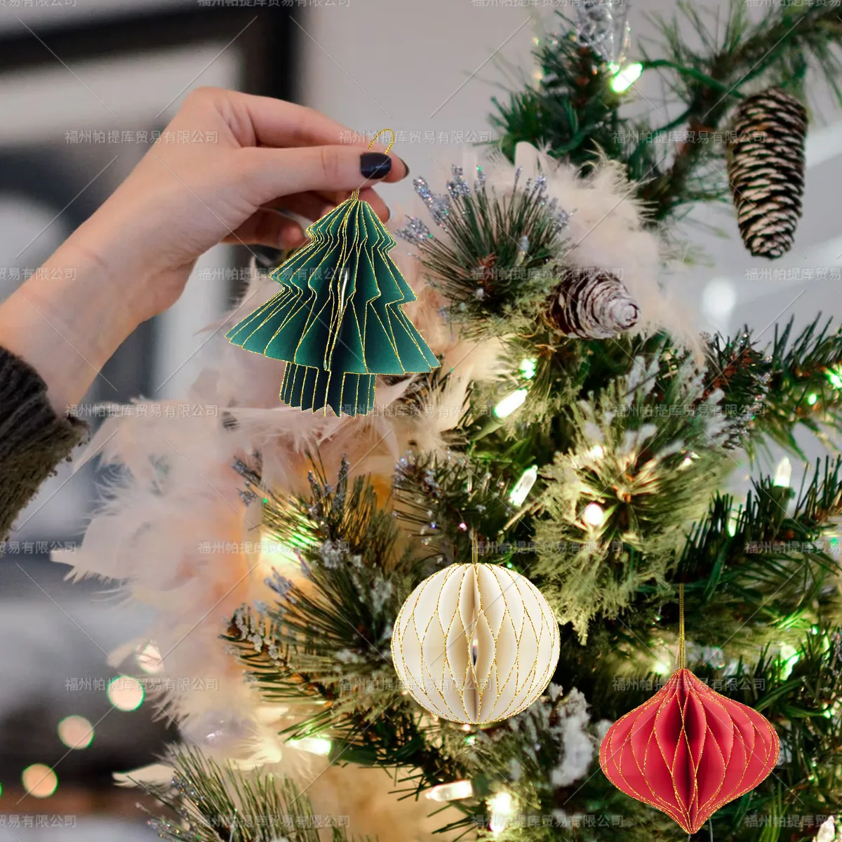 

Christmas Decoration Mini Christmas Tree Beehive Ball Hanging Christmas Theme Party Home Decoration Supplies Wholesale