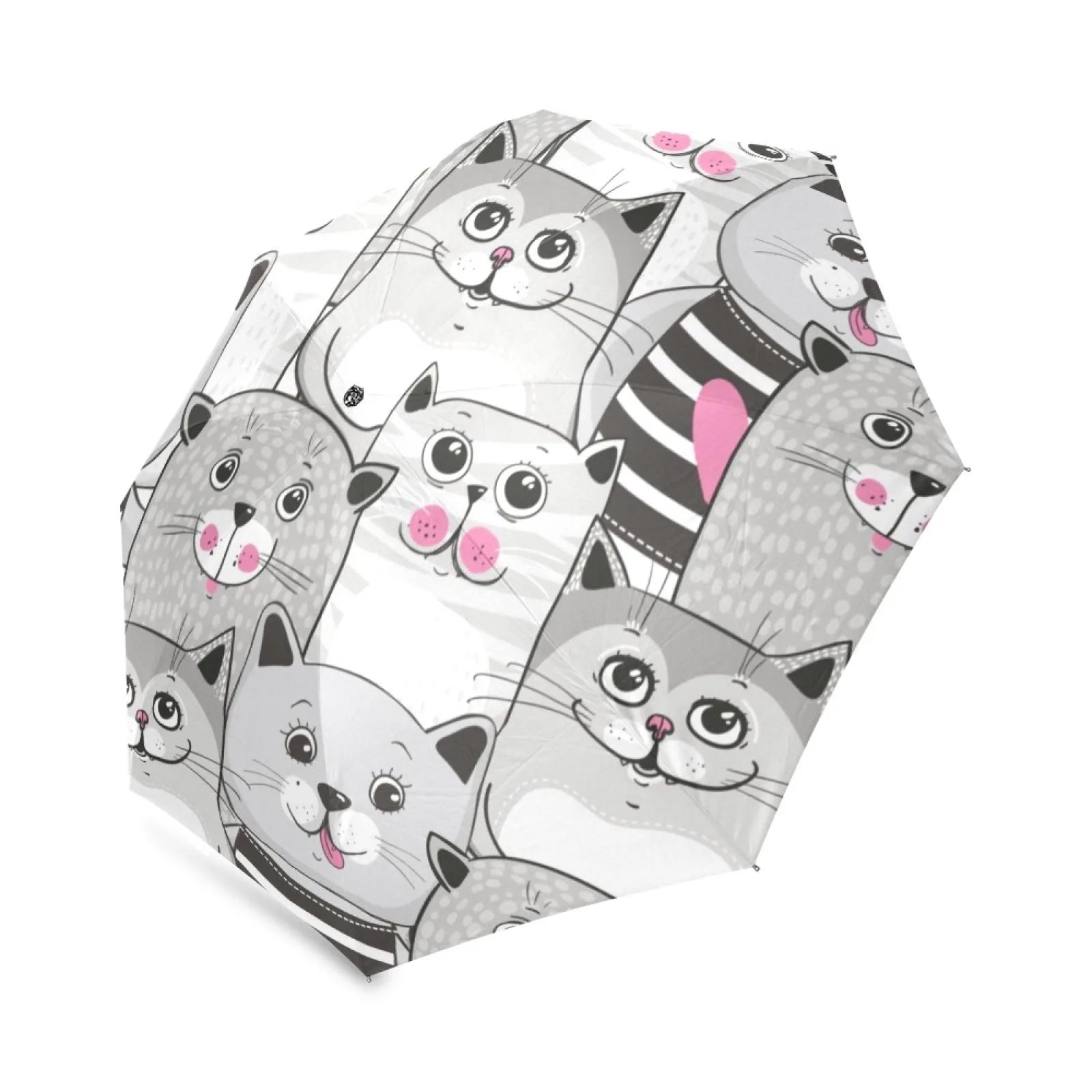 

Cartoon Cats Foldable Umbrella Tri-folded Polyester Pocket Travel Umbrella (Closed length 25cm) Rain Sun Umbrella Woman