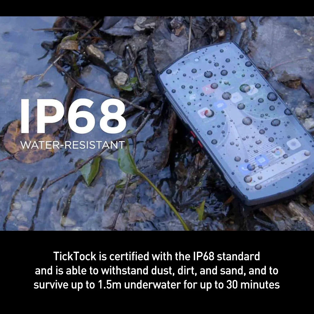 Unihertz TickTock 5G Mobile Phone 8GB 128GB Android 11 Rugged Waterproof Smartphone  Dual Screen 48MP camera IP68  With NFC