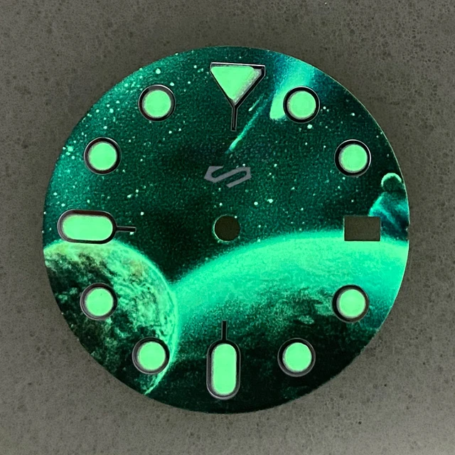 Starry Night Glow Dial Accessories 28.5mm Single Calendar Face Green Night  Glow Suitable for NH35/36/4R Movement - AliExpress