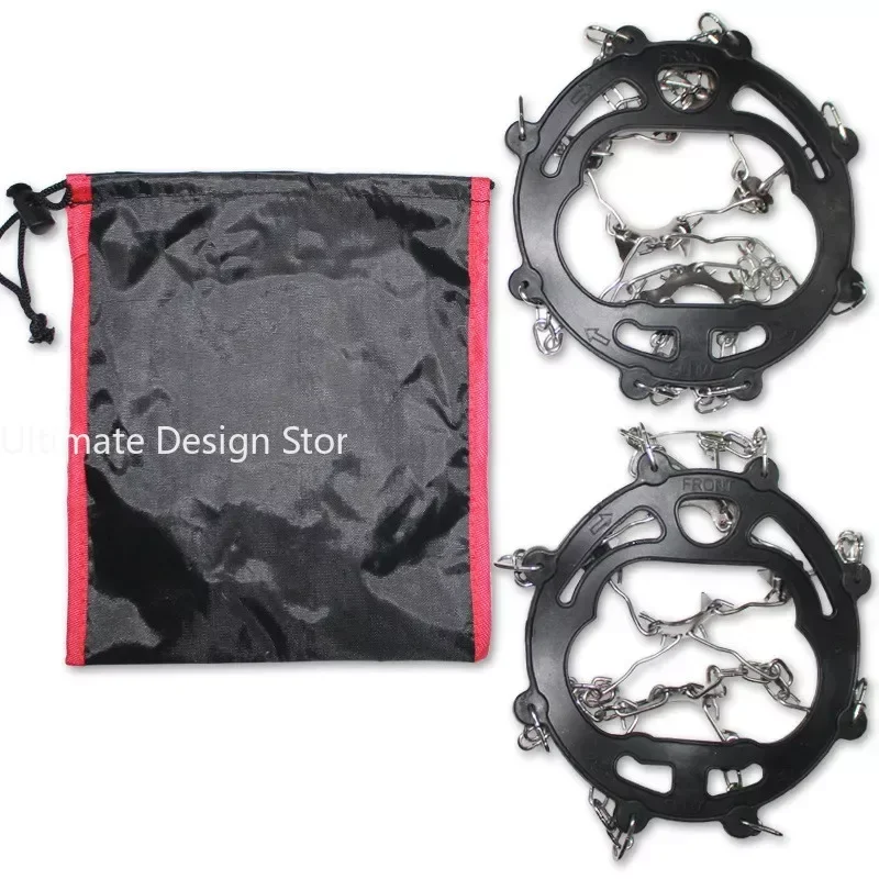 Ice Gripper Spike Climbing Crampons Quality Outdoor Climbing Antiskid Crampons Winter Walk 8 Teeth Ice Fishing Snowshoes Manganese Steel Slip Shoe Covers