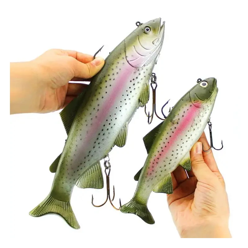 WEIHE 20 cm 30 cm Forelle Blei Kopf PVC Angeln Lockt Schwimmen T Schwanz Silikon Blei Weiche Köder Künstliche Köder swimbait Wobbler