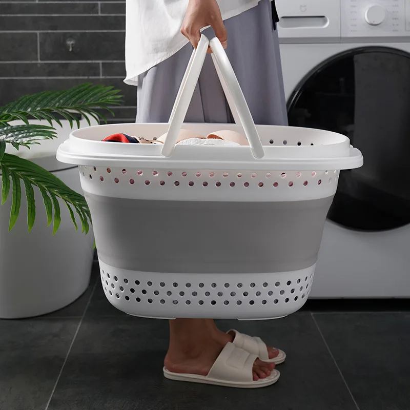 Foldable Dirty Laundry Basket Toilet Bathroom Change Clothes Outdoor Car  Snack Storage Folding Baskets Sundry Organization - AliExpress