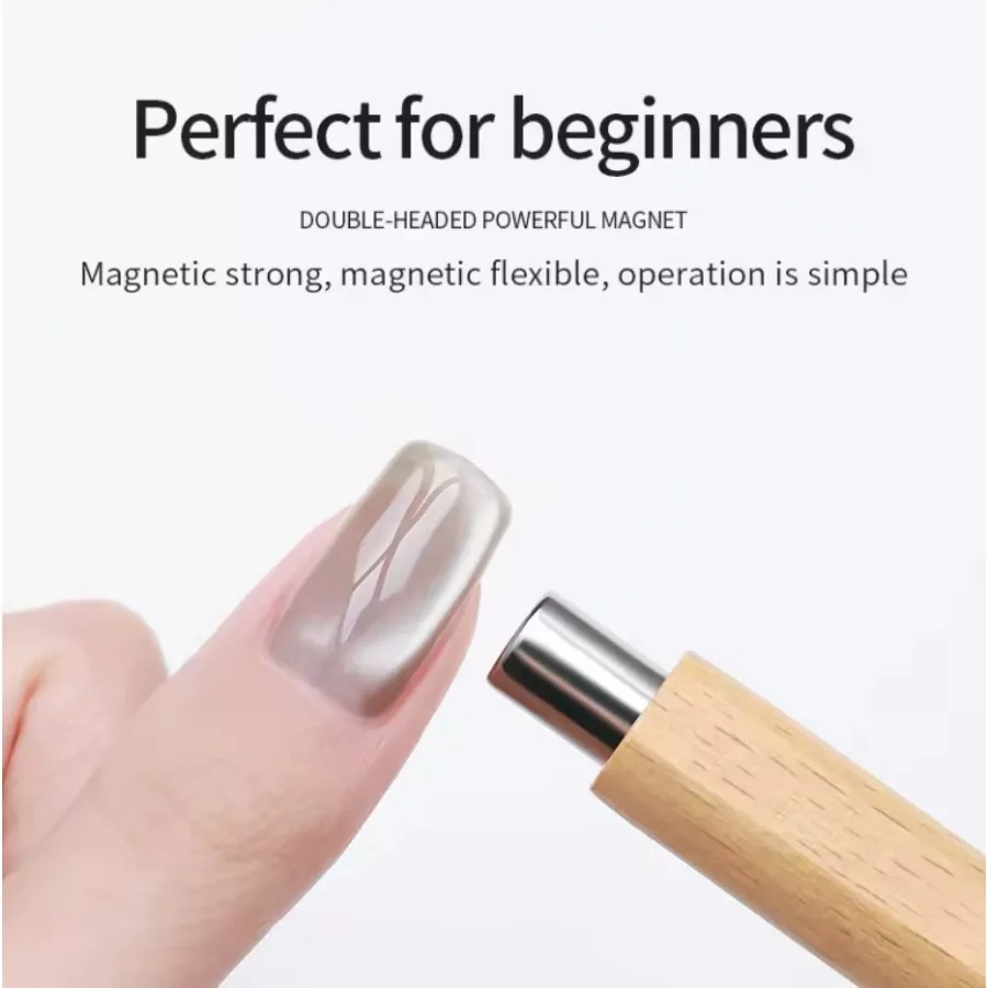 1 PCS Wooden Nail Art Magnets Double-end Magnet for Nail Effects Art Magnetic Bar Cat's Eye Gel Special Magnet Manicure too