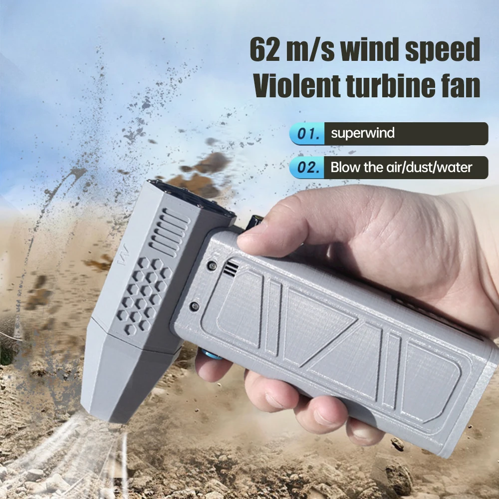 Air blower 140000RPM Turbo Jet Fan Brushless Motor Handheld Duct Fan 52M/S Portable Type-C Charging with Power Display ventilado 2