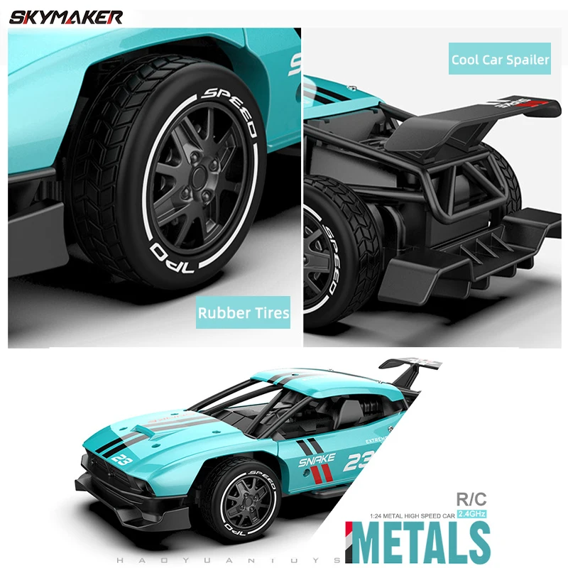 Sulong Metal RC Car Toys 1/24 2.4G High Speed Remote Control Mini Scale Model Vehicle Electric Metal RC Car Toys for Boys Gift 4