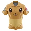 Eevee Face Pokemon Button Up Hawaiian ShirtMen's Japanese Casual Shirt Summer Parent-child Wear 1