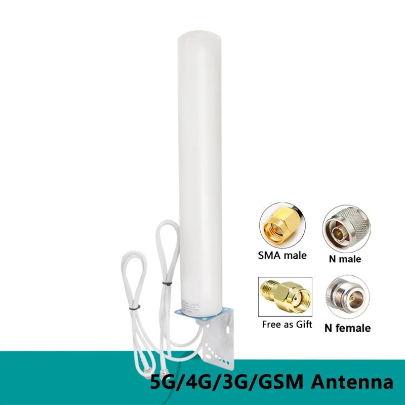 야외 방수 5G 4G LTE 3G 듀얼 케이블 안테나 18dbi 옴니 로라 WiFi GSM 라우터 무선 네트워크 신호 강화