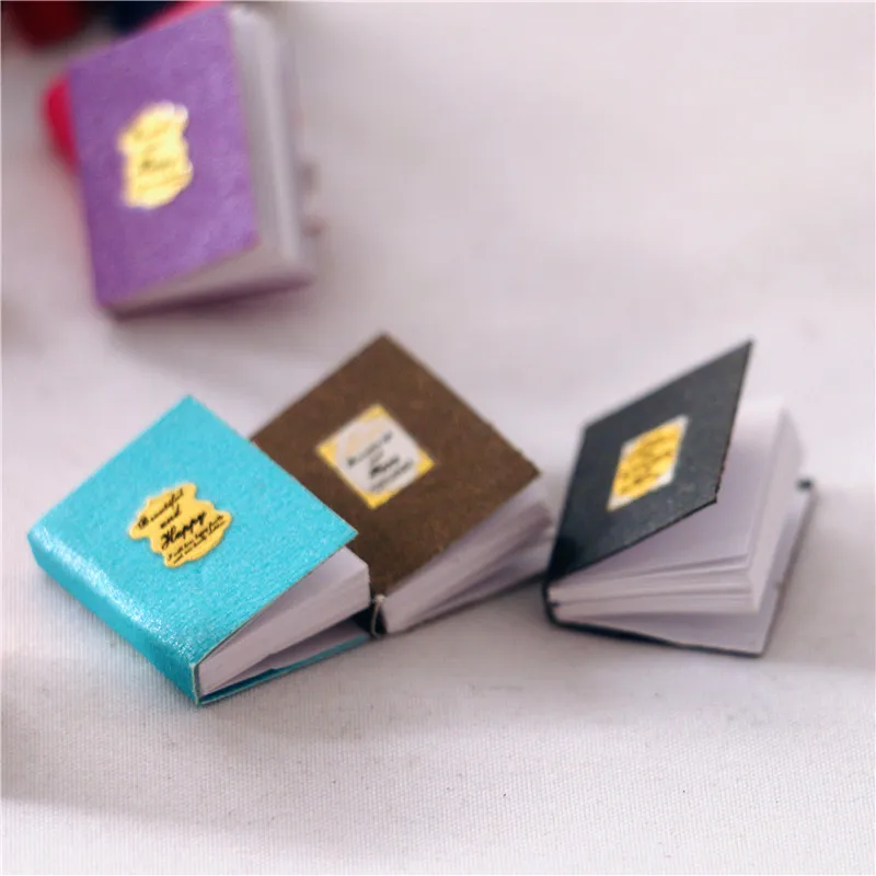 Cute Miniature Filp Notebook Mini Book Model For Barbies Dolls Bjd Ob11 1/12 Dollhouse Decor Accessoire Kids Pretend Play Toys