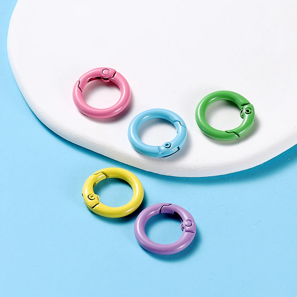Pack of 5 Colorful Metal Spring Clasp Keychain Clips for DIY Jewelry and Accessories