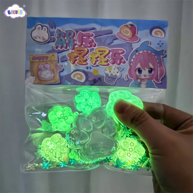 Creative Luminous Cat Paw Decompression Toy Stress Relief Party Antistress Rising Toys For Adult Kids Stretch Toys fidget toys anti stress toy decompression toy squishy toys sensory toys release pressure toy stress relieving toy cat paw squeeze toy