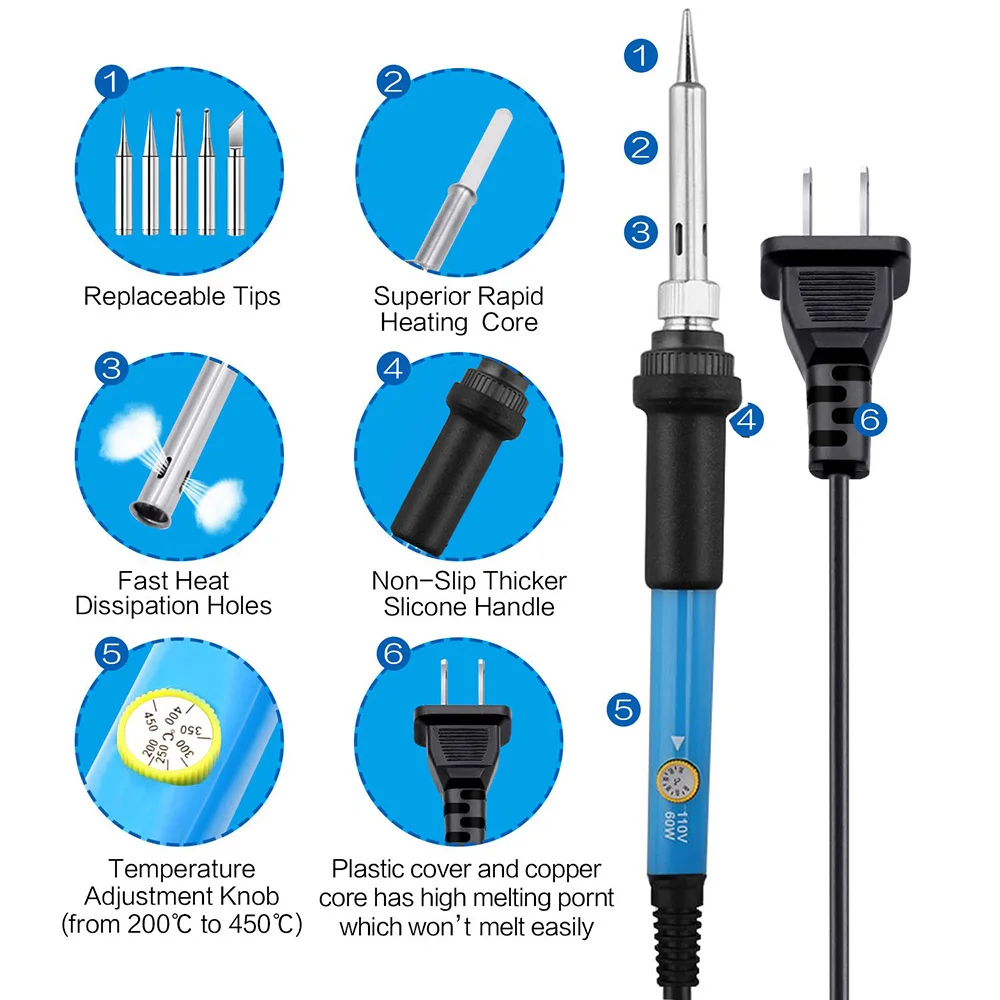 Electric Soldering Irons 60W Temperature Adjustable