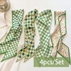 4pcs/set Series Silk Satin Scarf Women Cloth Hair Bands Headdress Accessories Lady Scarves Ribbon Neck Ties for Bag Handle 6